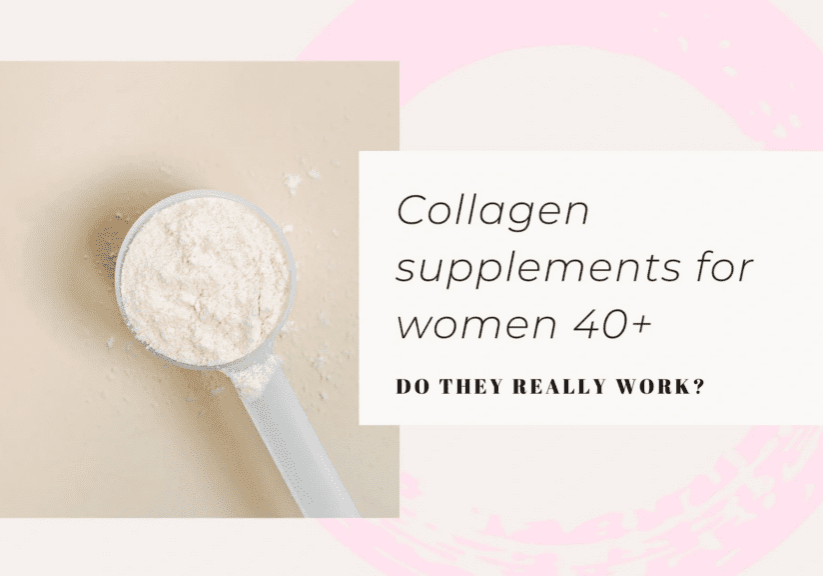 Collagen supplements for women 40+ advertisement.